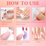 360pcs Kunstnagels Franse nagels Medium rechthoek Kunstnagels Natuurlijke nepnagels DIY valse nageltips met nagelvijl Druk op kunstnagels voor dames en dames