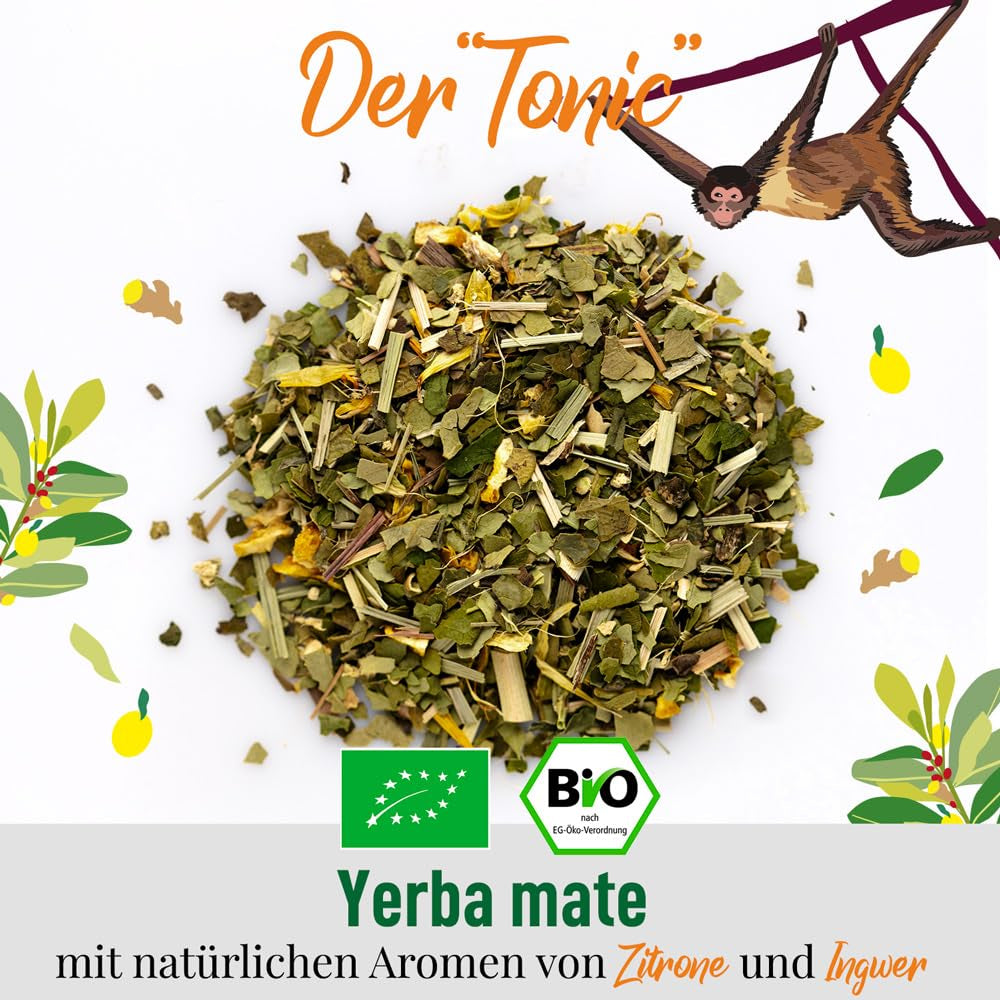 ORIGEENS BIO YERBA MATE MET CITROEN EN GEMBER 200 G - De stimulerende thee I Biologische Yerba Mate thee, ongebrand, bladeren, zonder stengels en stof
