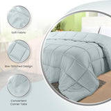 Utopia Bedding All Season-dekbed 250g/m² Pluche gesiliconiseerde vezelvulling tweepersoonsbed in doos gestikt (tweepersoonsbed XL lichtgrijs) Naty Shop Quilts & Quilts