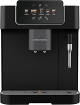 GRUNDIG KVA 6230 volautomatische espressomachine met melkopschuimer, roestvrijstalen molen met 13 maalstanden, bonenreservoir 250 g, afneembaar waterreservoir 2 liter, pompdruk 19 bar, touch display, zwart