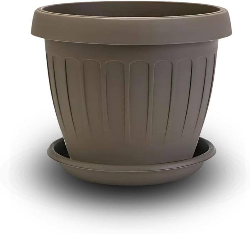 Kleine pot met bord - 17 cm pot met bord | Praktisch en lichtgewicht ontwerp | Perfect voor planten, stekken of vroege scheuten 17 cm
