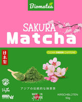Sakura Matcha Thee 50g - Ceremoniële kwaliteit uit Japan - Premium groene thee met Sakura-bloempoeder - Eerste oogst, steengrond, veganistisch, geen additieven