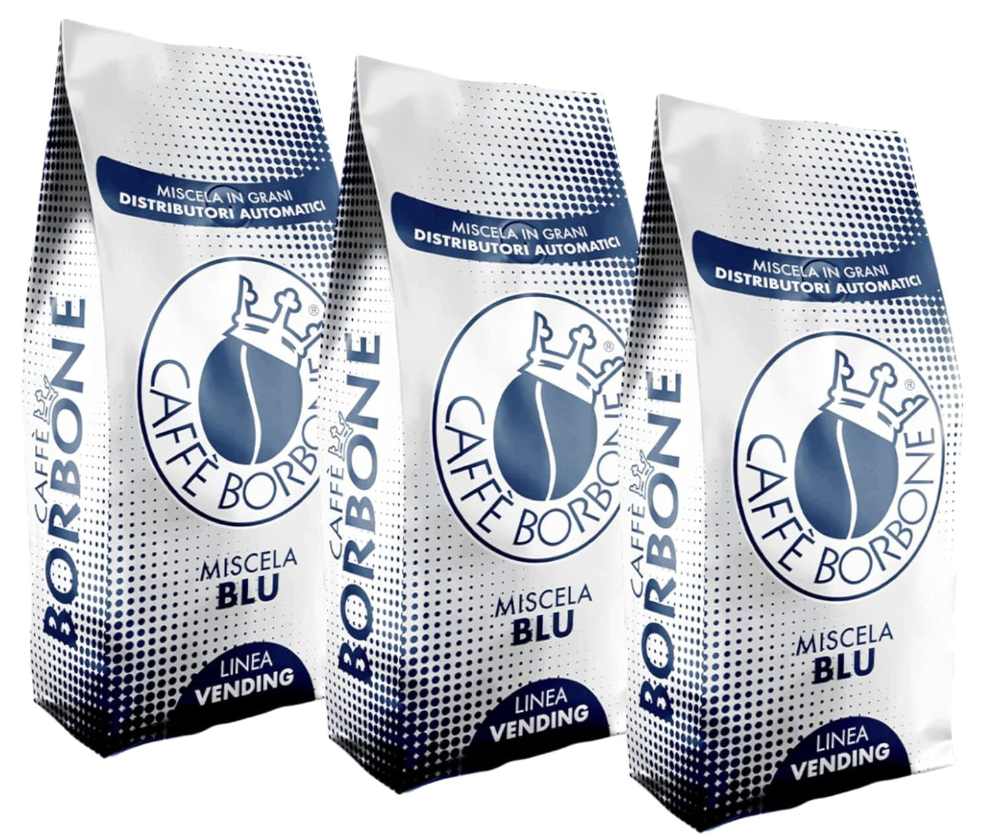Caffé Borbone Venedig Blu 3 x 1000g uit Italië | Bourbonkoffie | Volle granen | 60% Arabica, 40% Robusta | + Jassas-banketbakkersproducten
