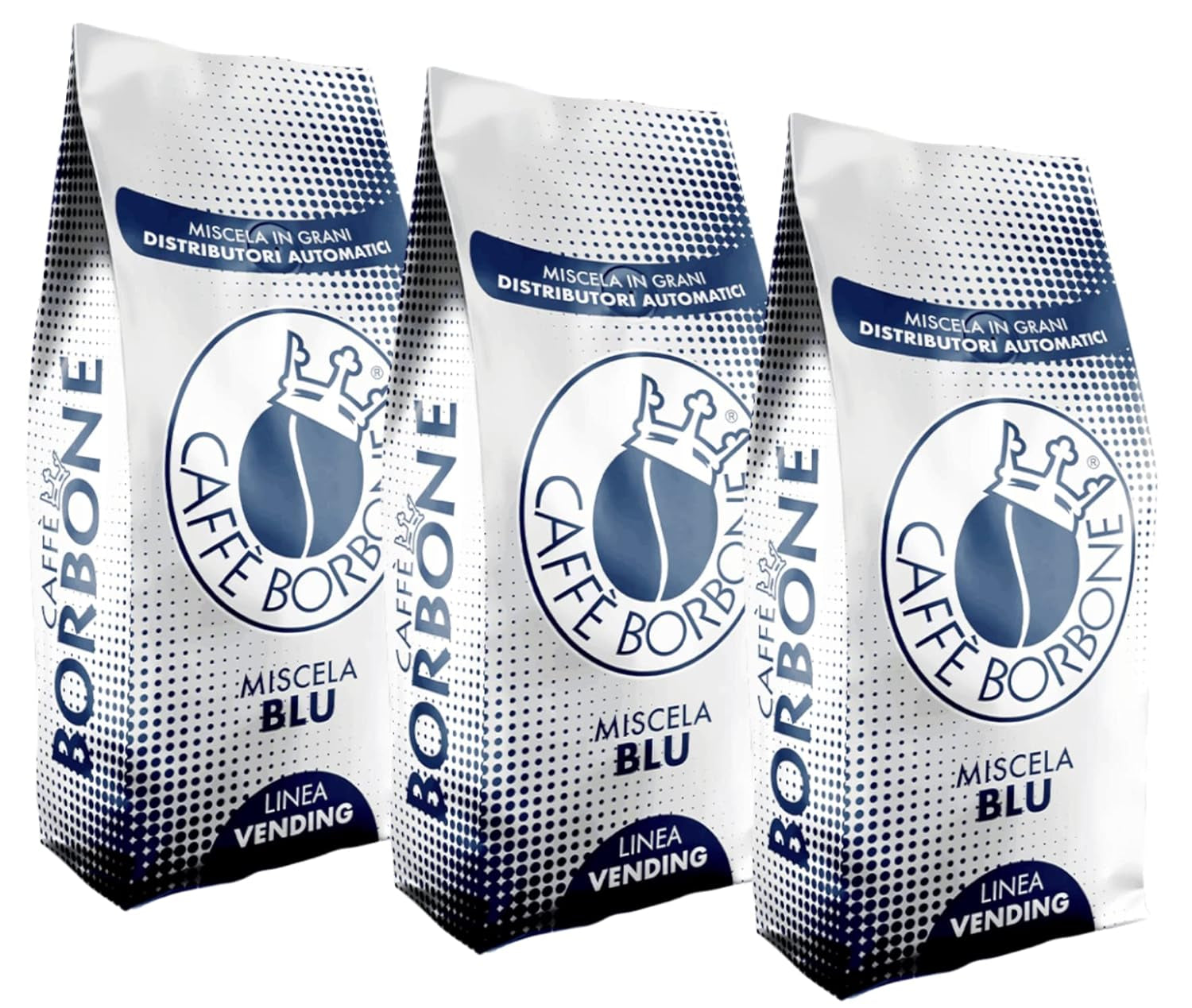 Caffé Borbone Venedig Blu 3 x 1000g uit Italië | Bourbonkoffie | Volle granen | 60% Arabica, 40% Robusta | + Jassas-banketbakkersproducten
