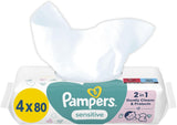Pampers Sensitive babydoekjes, 15 stuks van 80 doekjes, 1200 babydoekjes, 2-in-1 zachte reiniging en huidbescherming