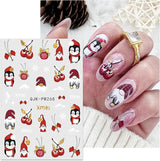 JMEOWIO Nagelsticker Weihnachten 10 Blatt Nail Art Sticker Selbstklebend Nagelaufkleber Glitter Schneeflocke Xmas Winter Urlaub Gold Decoratie Nageldesign Zubehör