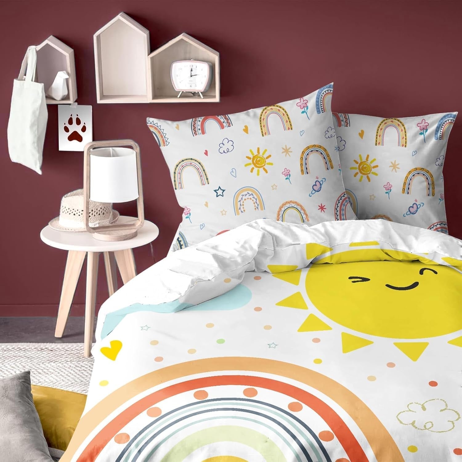 Beddengoed voor kinderen, Regenboog, microvezel Beddengoed - kinderen Naty Shop Rainbow (Model 2) 135X200+80X80