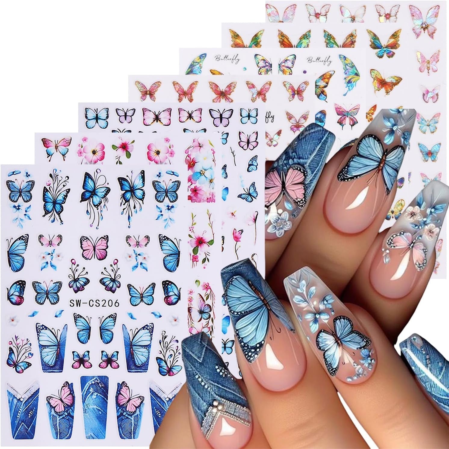 GZMAYUEN 12 kleuren Franse nagelstickers 3D Franse kleurverloop nagelstickers Zelfklevende nagelontwerp Nagelaccessoires