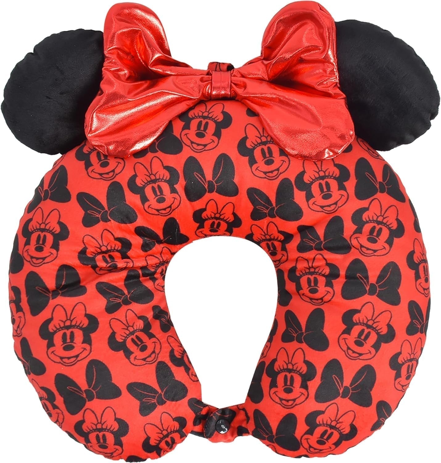 Ful Concept One Disney Minnie Mouse Reis-nekkussen met 3D-oren en veer voor vliegtuig Autokantoor Comfortabel en ademend Rood / Zwart Naty Shop Reiskussens Rood / Zwart lint Eén maat