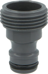 Amig - Mannelijke adapter voor 3/4 inch kraanaansluiting | Snel en eenvoudig aansluiten voor waterleidingen | Schroefdraadverbinding | ABS-kunststof en rubber | Grijs
