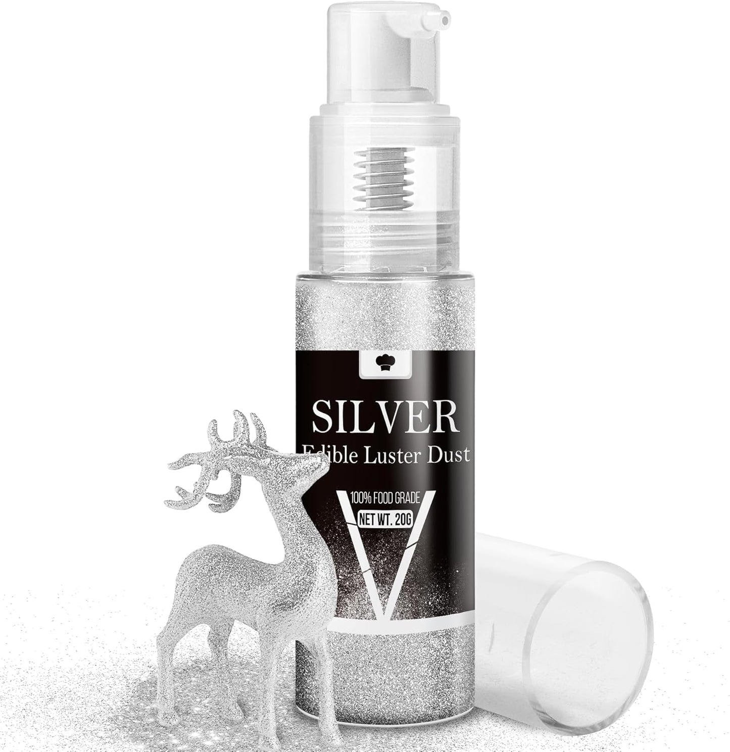 Eetbare glittersprayset - 20 g voedsel iriserend glitterstof voor drankjes, champagne, gebak - eetbare metallic voedselkleur voor cocktails, wijn, sterke drank, bakken, taarten