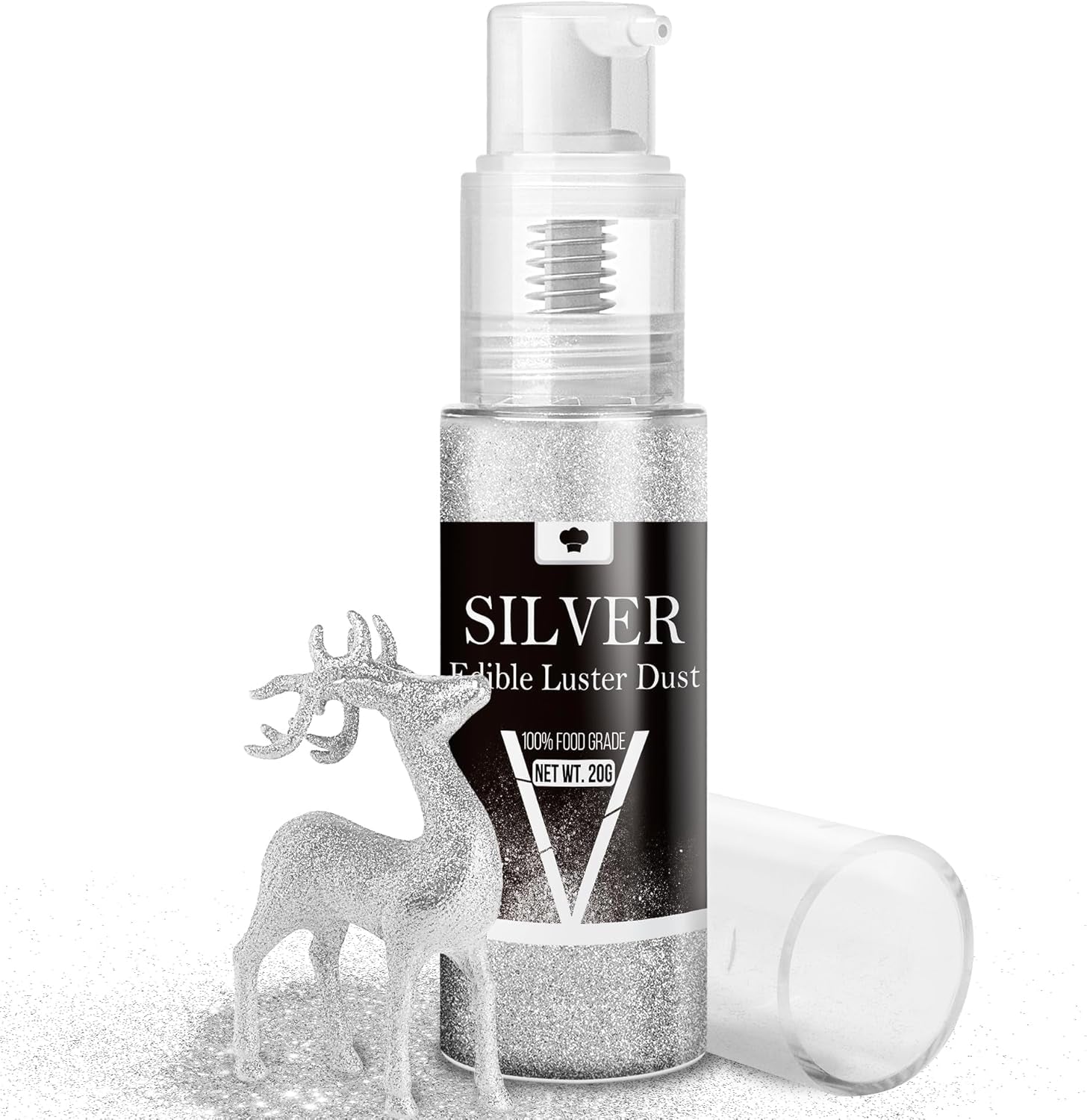 Eetbare glittersprayset - 20 g voedsel iriserend glitterstof voor drankjes, champagne, gebak - eetbare metallic voedselkleur voor cocktails, wijn, sterke drank, bakken, taarten