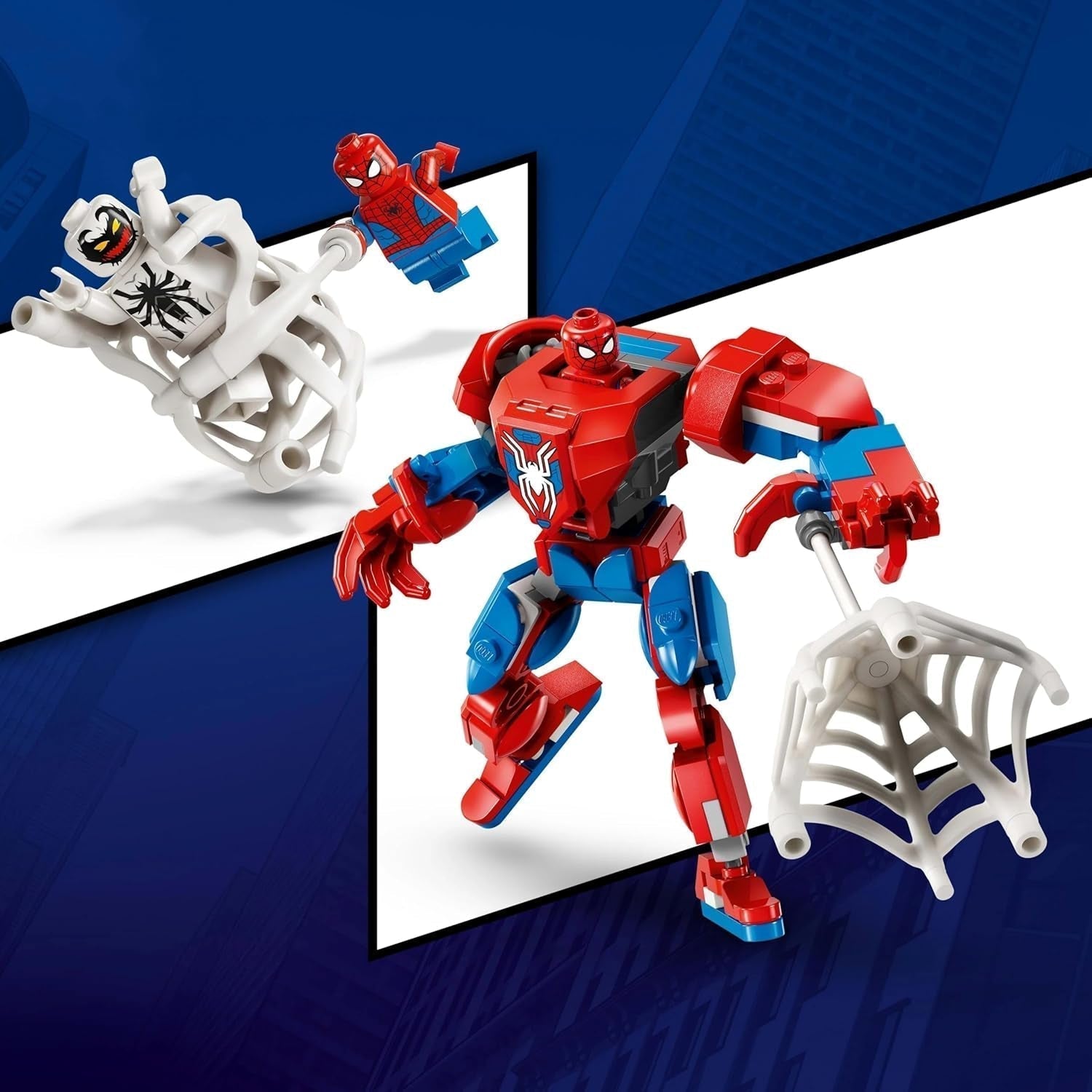 LEGO Marvel Spider-Man Mech versus. Anti-Venom - Superheldenspeelgoed met 2 minifiguren - Actiefiguur met beweegbare armen, benen en vingers - Cadeau voor jongens en meisjes vanaf 6 jaar 76308 Beschouw de LEGO-Store bouwsets