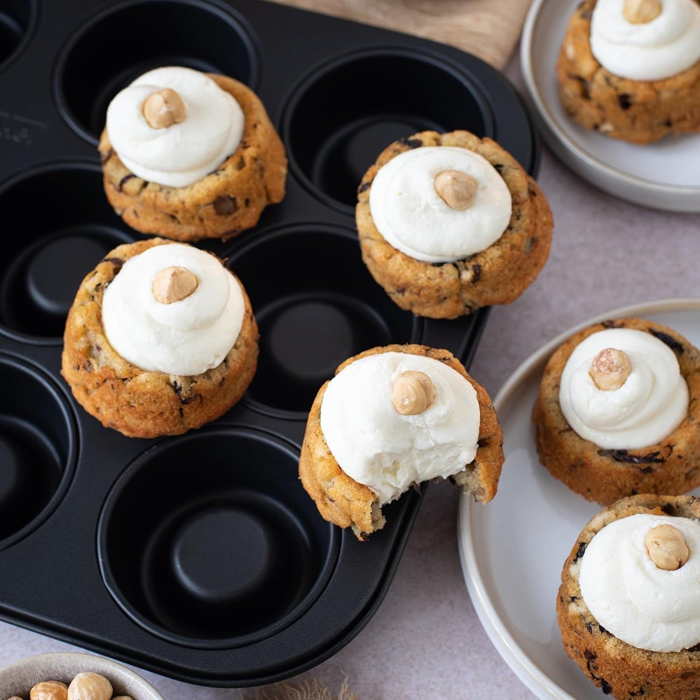 Zenker Cup-Cake-Backblech 12Er Set – Premium Antihaftbeschichtung, Für Perfekte Cupcakes, 385X265X30Mm, Hitzebeständig Bis 230°C Vormen en bakplaten Naty Shop