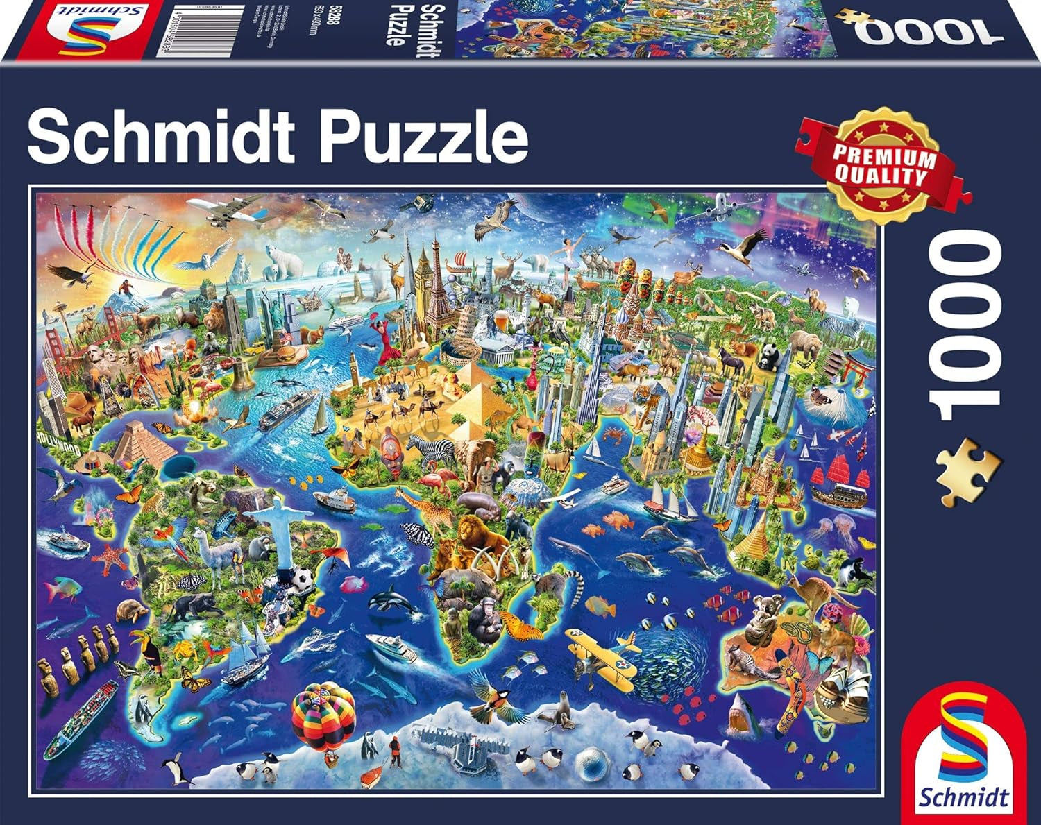 Schmidt Spiele 58288, Ontdek de wereld, puzzel 1000 stukjes Puzzel Naty Shop Standaard titel