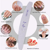 3-delige nagelvijlset, nagelvijlen voor gelnagels, slijtvaste en wasbare gelnagelaccessoires, professionele nagelvijl 100/180 met 3 vormen, wit