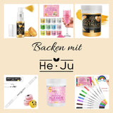 He-Ju Metallic Gold vloeibare kleurstof voor levensmiddelen 25 ml, eetbare glitter voor drankjes en eten (metallic goud, 25 ml)