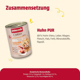 animonda Carny Adult Single Protein Pure Chicken (6 x 400g), natvoer voor volwassen katten met één enkele eiwitbron, natvoer voor volwassen katten, graanvrij en suikervrij
