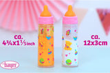 Bayer Design 79201AE Magische fles, melkfles, drinkfles, poppenaccessoire, wit en oranje