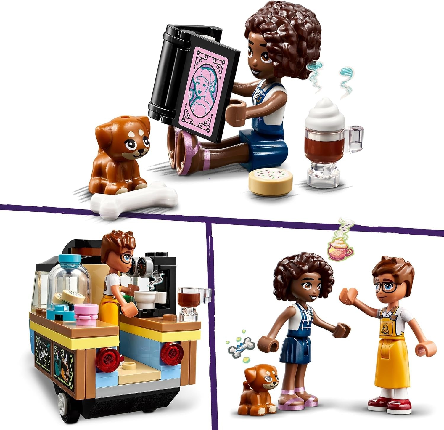 LEGO Friends Rolling Café Klein bakspeelgoed voor kinderen, cadeau voor meisjes en jongens vanaf 6 jaar, educatief speelgoed met Aliya, Jules en Aira de hond 42606 Bouwsets Beuche in LEGO-Store