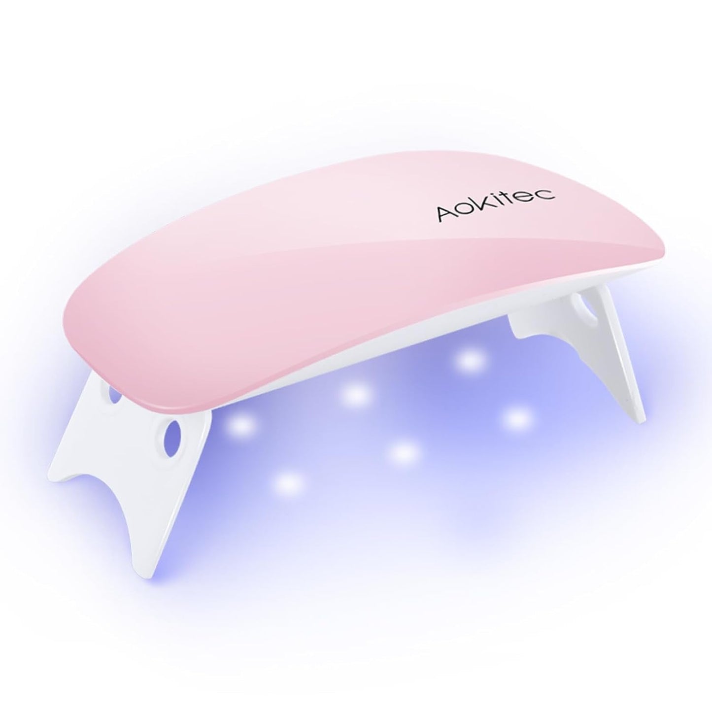 Aokitec Mini LED UV-lamp, UV-gelnagellamp, draagbare nageldroger voor alle soorten gelnagellak, uithardingstool in muisvorm, compact, lichtgewicht met USB-kabel (wit)