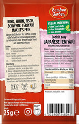 Bamboo Garden - Teriyaki Kruidenmix, Gewürzmischung für Teriyaki, Für 4 Portionen, Ohne Geschmackverstärker en Konservierungsstoffe, 1 x 25 g (Verpackungsdesign kann abweichen)