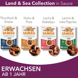 IAMS Delights Land & Sea Collection Natvoer voor katten - Assortiment vlees en vis Multipack in saus, Natvoer voor katten vanaf 1 jaar, 12 x 85 g