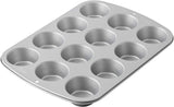 Wilton 03-3118 Cupcake-/Muffin Backform, Recept Rechts, Antihaft, 12 Vertiefungen, Grau Vormen en bakplaten Naty Shop