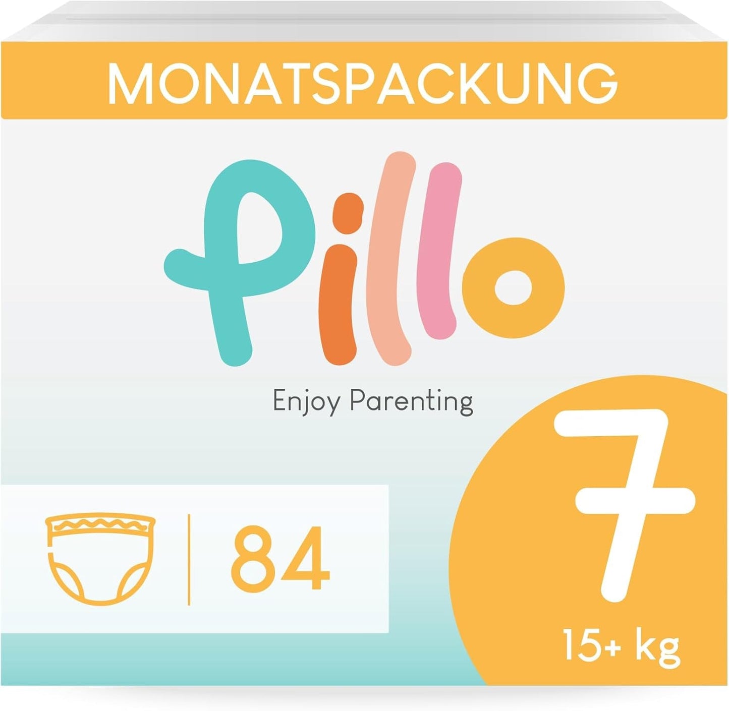 Pillo-luiers, maat 7, 84 stuks, 4 verpakkingen van elk 21 luiers, maat 7 - XXL (15+ kg) - Babyluiers