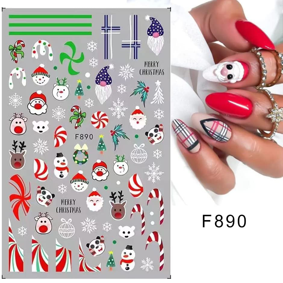 10 Blatt Nagelsticker Weihnachten Nagelaufkleber Selbstklebend Bule White Pine Tree Rentier Nail Art Sticker Decoratie Nageldesign Zubehör