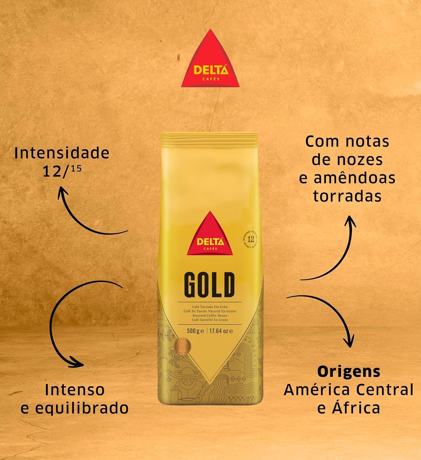 Partij Delta koffiebonen, Gold verpakking, 500 g