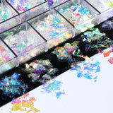 JMEOWIO Nail Glitter 12 Grids Zeemeermin Nail Art Decoratie Accessoires Nageldesign