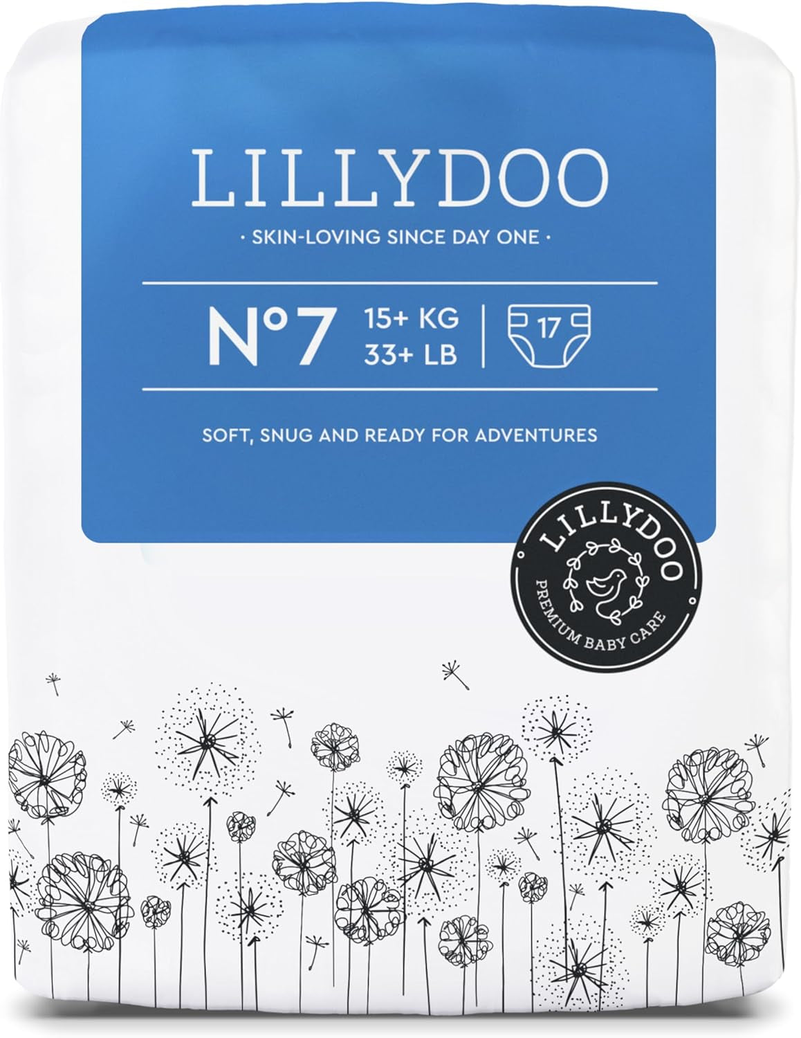 LILLYDOO Babyluiers Huidvriendelijk - Maat 3 (6-10kg), 29 stuks, Betrouwbare lekbescherming, Zacht, Geurvrij en Lotionvrij voor gevoelige huid, Dermatologisch getest