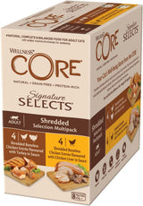 Wellness CORE Signature Selects 8 x 79g, Kip en Kalkoen Mix - Natvoer voor katten, heerlijke reepjes in saus, graanvrij, natuurlijk, hypoallergeen, rijk aan eiwitten, rijk aan vlees