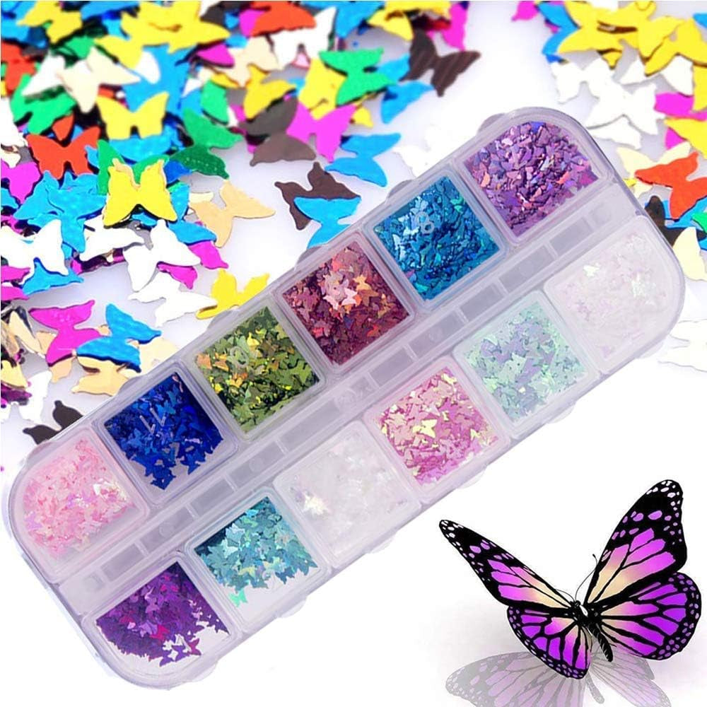 Kalolary Gedroogde Bloemen voor Nagels Vlinder Pailletten Nagellak Folie Nagelstickers Pincet Nagelstenen Nagelsteentjes Potlood voor 3D Nageldesign DIY Decoraties