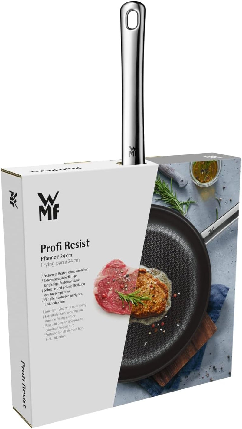 WMF Profi Resist inductiepan 24 cm, materiaal met meerlaagse coating, honingraatstructuur, roestvrijstalen handgreep, ovenvaste potten en pannen Naty Shop