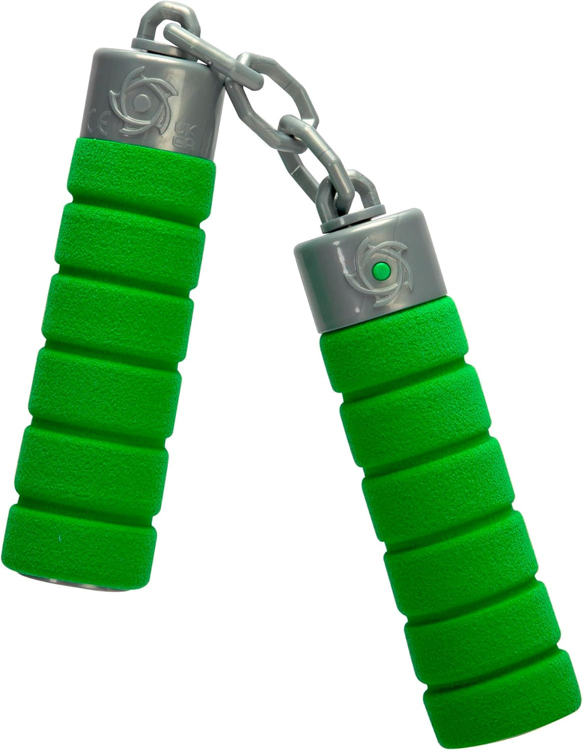 Ninja Nunchaku, geluid, handvat omwikkeld met zacht materiaal, 13cm, rollenspel, vanaf 3 jaar, groen Actiefiguren Naty Shop