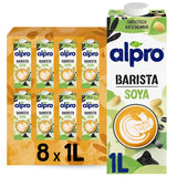 Alpro Barista Haferdrink – Zum Aufschäumen – Vegan en melkvrij – Van Natur aus lactosevrij – Rijk aan ballaststoffen, calcium en vitamines – 8 x 1 L – Haltbar