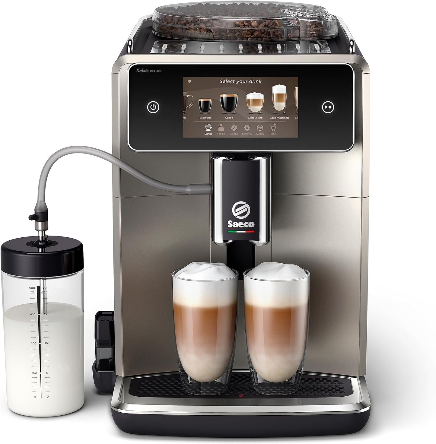 Saeco GranAroma automatisch espressoapparaat - 14 koffiespecialiteiten, intuïtief kleurendisplay, 4 gebruikersprofielen, keramische molen, 1500 watt (SM6580/10)
