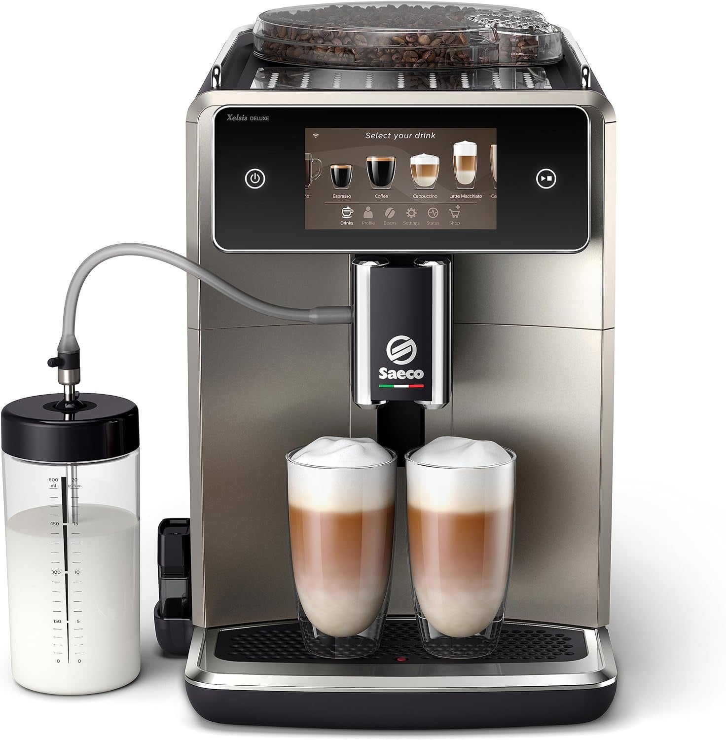 Saeco GranAroma automatisch espressoapparaat - 14 koffiespecialiteiten, intuïtief kleurendisplay, 4 gebruikersprofielen, keramische molen, 1500 watt (SM6580/10)