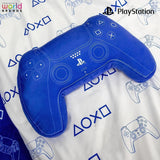 Karakterwereld: officieel gelicentieerd PlayStation-controllervormig kussen, handsetontwerp, gevuld pluchen kussen | Perfect voor slaapkamer- of speeldecoratie, blauwe standaardkussens van Naty Shop