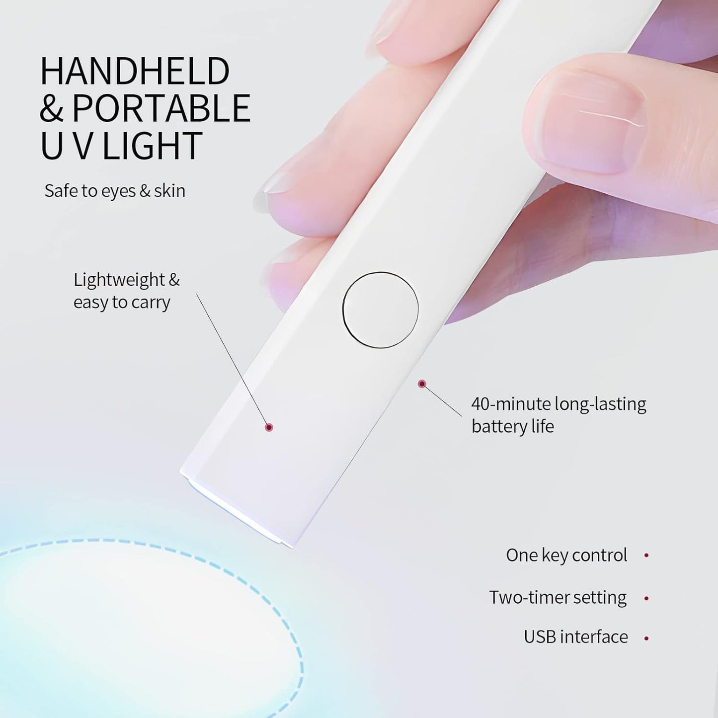 Saviland UV-lamp voor gelnagels: Mini U V-lamp voor nagelsSchützen Sie Die Haut Wiederaufladbar Klein LED Nagellack Trocknergerät Für Nagellack Aufbaugel Nail Tips Nagelkleber Geschenken voor Frauen