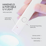 Saviland UV-lamp voor gelnagels: Mini U V-lamp voor nagelsSchützen Sie Die Haut Wiederaufladbar Klein LED Nagellack Trocknergerät Für Nagellack Aufbaugel Nail Tips Nagelkleber Geschenken voor Frauen