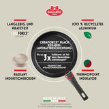 Ledro koekenpan, 24 cm, aluminium, geschikt voor inductie, keramische antiaanbaklaag, Thermopoint, Made in Italy, beige Potten en pannen Naty Shop
