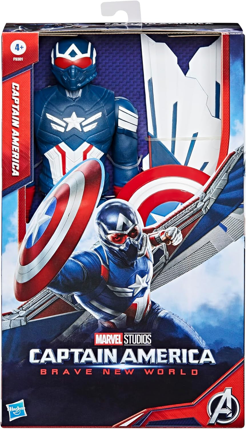 Marvel Studios Captain America Brave New World, Captain America Deluxe actiefiguur, 30 cm actiefiguren Naty Shop