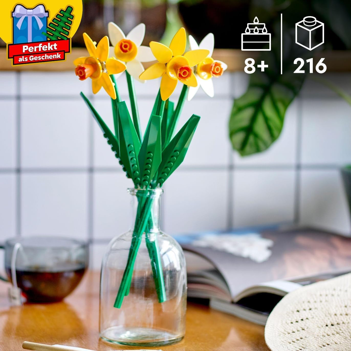 Narcissen LEGO Botanicals - Paascadeaus voor meisjes en jongens - Kunstbloemen voor kinderen - Bloemboeket als kamer- of kantoordecoratie - Cadeau voor vrouwen - 40747 Bouwsets Besuche den LEGO-Store
