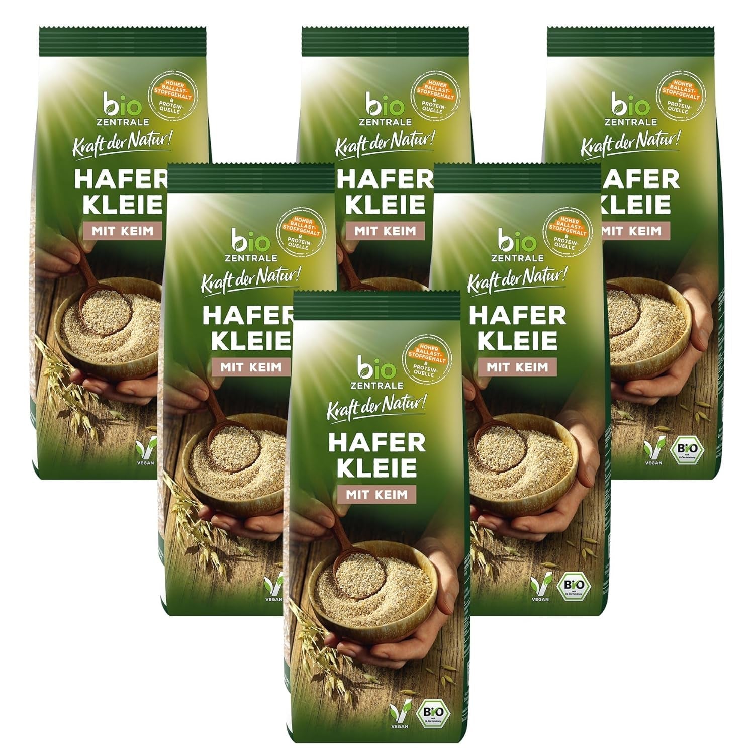 Biocentral biologische haverzemelen 1 kg | Voordelig pakket | Vezelrijke eiwitbron | Natuurlijk veganistisch | Van de EU-landbouw | Laag suikergehalte