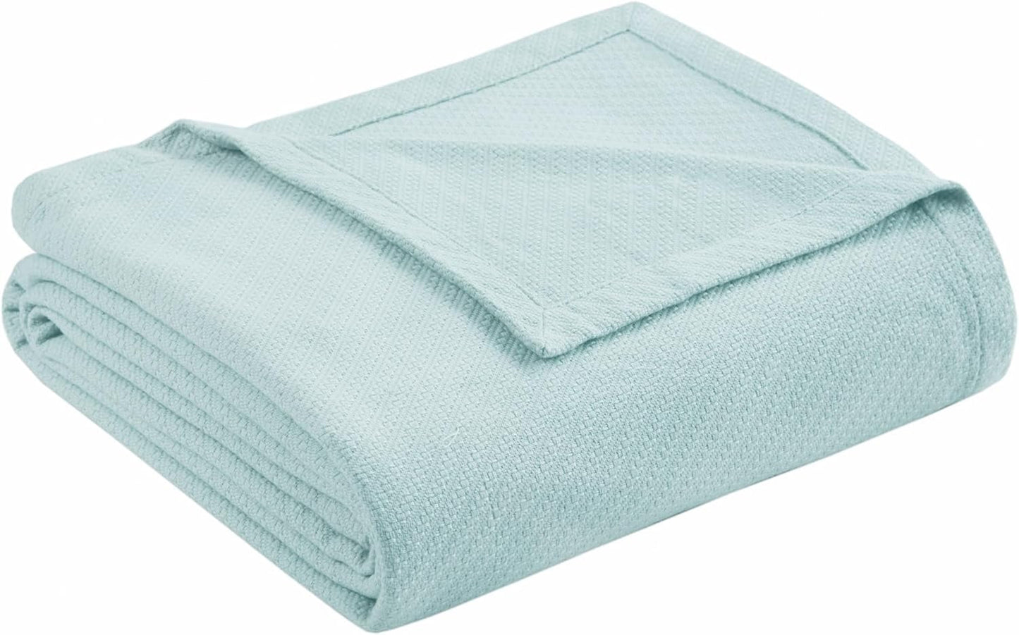 Madison Park Luxe Vloeibaar Katoen Hoge Kwaliteit Zacht Comfortabel 100% Ringgesponnen Katoenen Deken Voor Slaapbank Bank Blush Full/Queen Naty Shop Quilts & Quilts Lichtblauw Kingsize