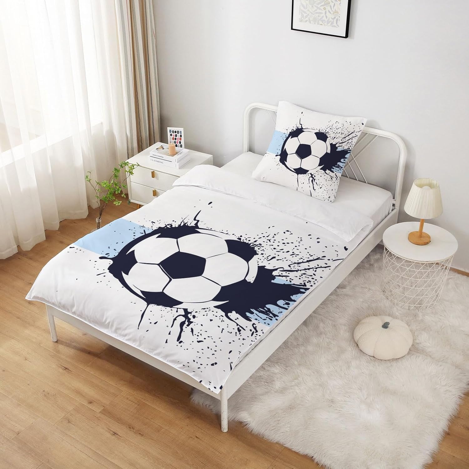 Beddengoed voor jongens, voetbal, microvezel polyester Beddengoed - kinderen Naty Shop