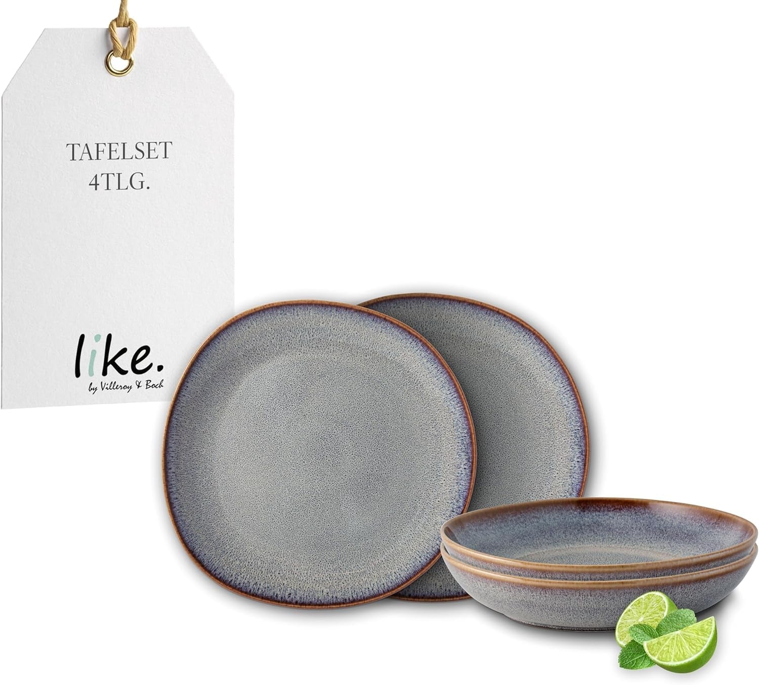 Lave beige tafelset van Villeroy & Boch, 4-delig, ca.